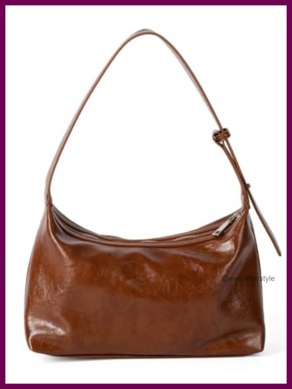 Faux Leather Hobo Shoulder Bag Soft Slouchy Underarm Purse Minimalist